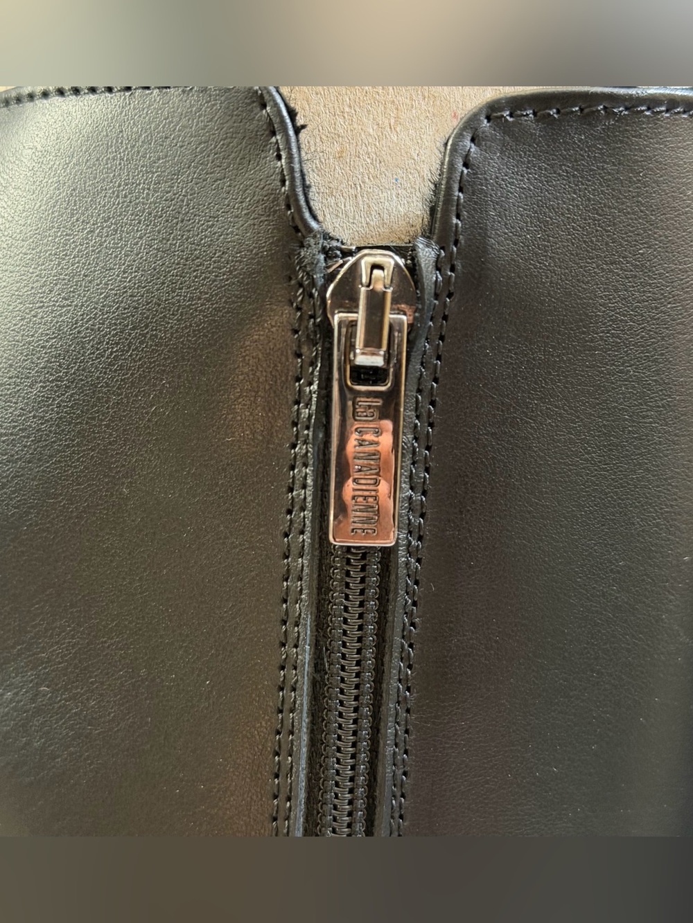 La Canadienne "Harry" Waterproof Black Leather Shearling-Lined Knee-High Boots - Picture 11 of 15